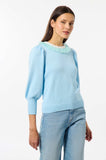 MSH-E25DOLP BLUE KNIT TOP