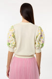 MSH-E25MBPU IVORY EMBROIDERED TOP