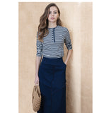 NUE-NUS4506 NAVY CASPIAN SKIRT