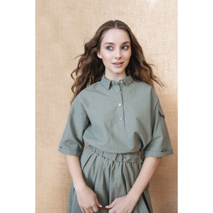 NUE-NUS4529 GREEN LYLAH BLOUSE