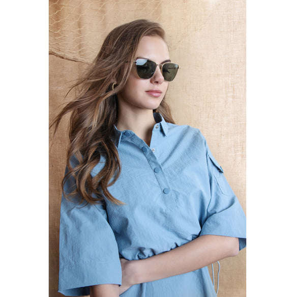 NUE-NUS4529 BLUE LYLAH BLOUSE