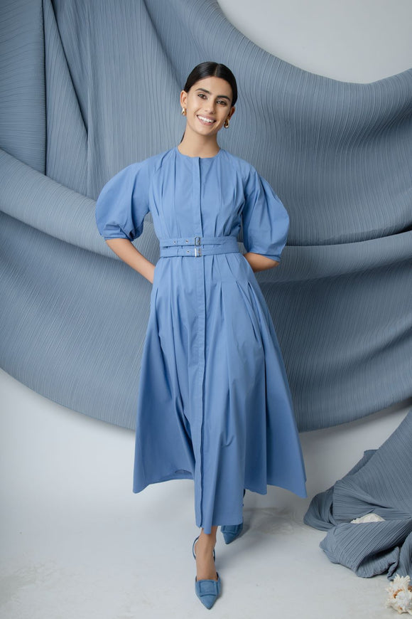 MUN-MNS4528 BLUE CARMEM DRESS