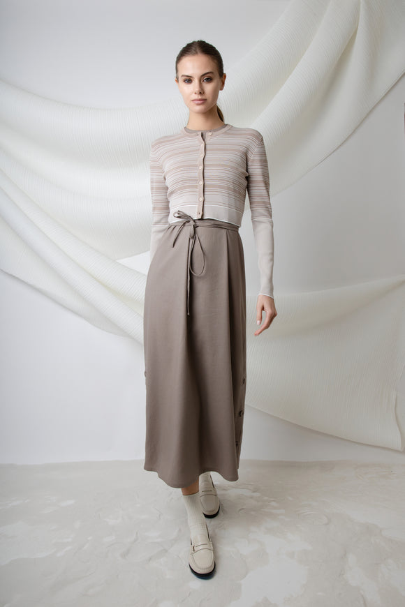 MUN-MNS4533 TAUPE LEGACY SLEEVELESS DRES