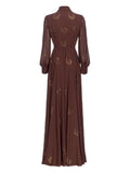 PKO-104432 RUGOLO BROWN STUD DRESS