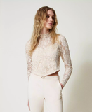 TWS-242TP2464 LACE IVORY BLOUSE