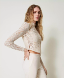 TWS-242TP2464 LACE IVORY BLOUSE