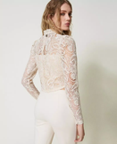 TWS-242TP2464 LACE IVORY BLOUSE