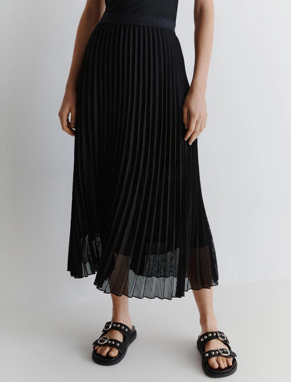 MRL-251310105 ACERBO BLACK PLEATED SKIRT