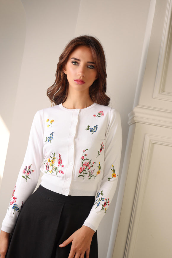 KTL-KNS25,410 WHITE OR BLACK EMBROIDERED TOP