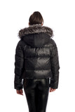 IDD-A1333-01-DF BLACK&GREY FUR DOWN JACKET