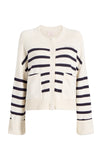 CQS-ZK10449152Z IVORY&NAVY STRIPED CARDIGAN