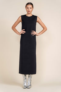 APP-F24-701 BLACK KNIT MAXI DRESS