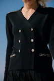 ALZ-J230  CHAIN BLAZER IN BLACK OR IVORY