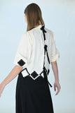 O&E-LA171 CREAM&BLACK DIAMOND TOP