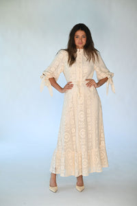 O&E-MC5544 LACE CREAM DRESS