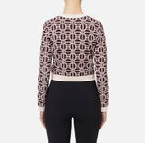 ELS-MK32B47 BURGANDY&BEIGE PRINT TOP