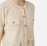 ELS-MK63B46 CREAM CHAIN CARDIGAN