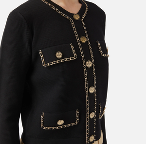 ELS-MK63B46 BLACK CHAIN CARDIGAN