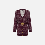 ELS-MK72M46 BURGUNDY WORD CARDIGAN