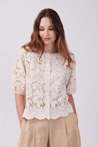 Beige lace blouse