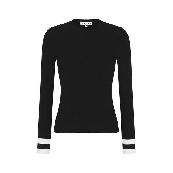 PARNI T348 BLACK POLO CUFF TOP