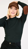 PAR-T395 GREEN PATCH TURTLENECK