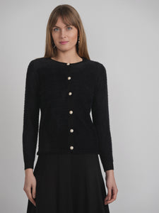 DEJ-WB3CM8537TE BLACK CARDIGAN