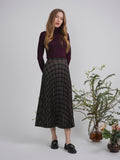 DEJ-WB3CM8583SM BLACK&WINE SKIRT