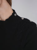 DEJ-WB4CM1035TE BLACK KNIT TOP