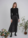 DEJ-WB4CM1101SM BLACK PRINT SKIRT