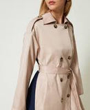 TWS-241LL2DLL BEIGE & NAVY PLEATEDCOAT