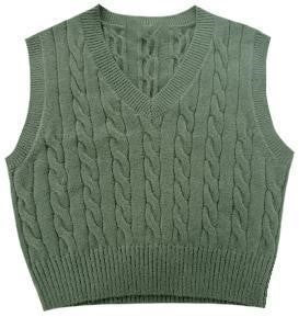 INO-M2-856WC SAGE CABLE KNIT VEST