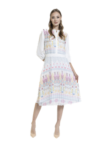 LUE-WS23400-A WHITE&MULTI DRESS