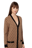 ELS-MK08Q31E2 BROWN&BLACK LONG CARDI