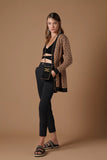 ELS-MK08Q31E2 BROWN&BLACK LONG CARDI